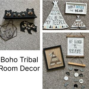 Hobby Lobby Boho Tribal Wall Art Set - Black, White, Brown
